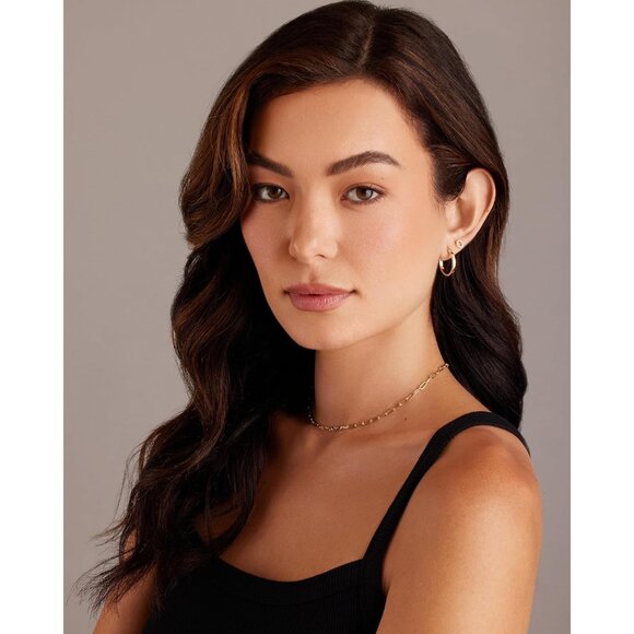 Rose Gold Plated Post Lightweight 20mm Hypoallergic Hoops Earrings for Women - Picture 4 of 6